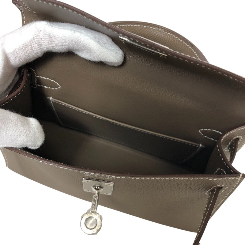 エルメス HERMES ミニケリー2 K刻 エトゥープ シルバー金具 エプソン レディース ショルダーバッグ