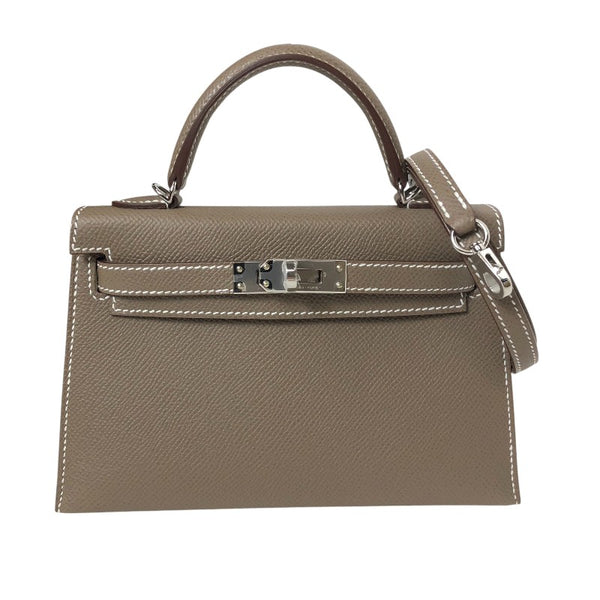エルメス HERMES ミニケリー2 K刻 エトゥープ シルバー金具 エプソン レディース ショルダーバッグ