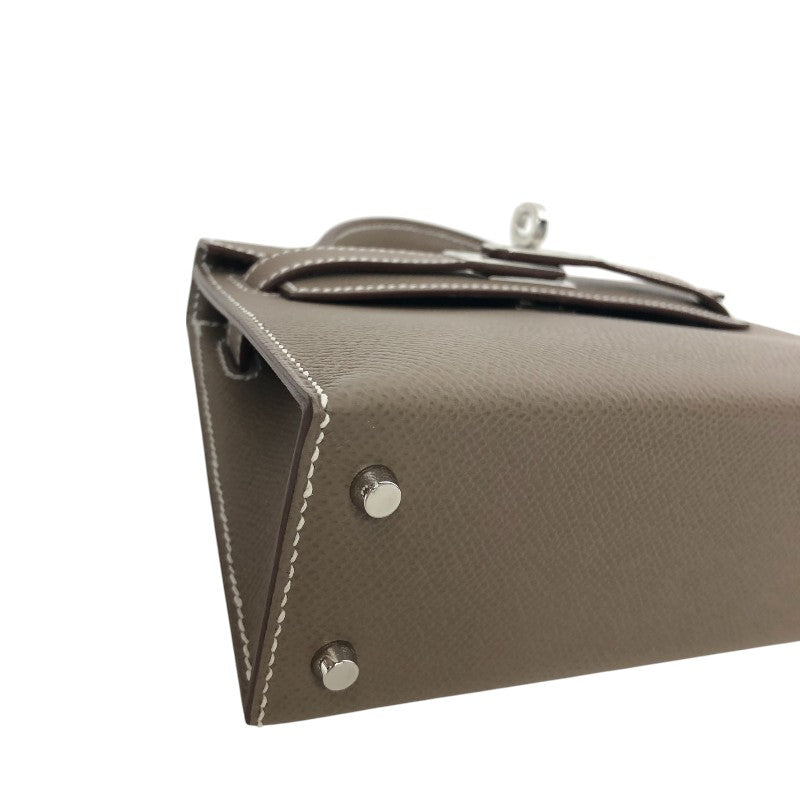 エルメス HERMES ミニケリー2 K刻 エトゥープ シルバー金具 エプソン レディース ショルダーバッグ
