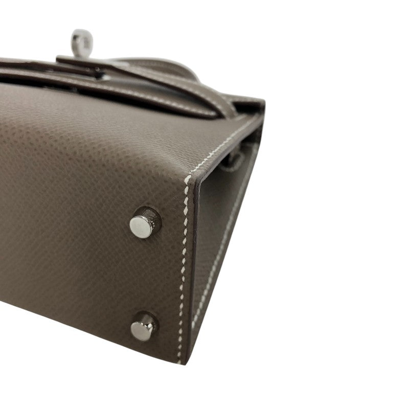 エルメス HERMES ミニケリー2 K刻 エトゥープ シルバー金具 エプソン レディース ショルダーバッグ