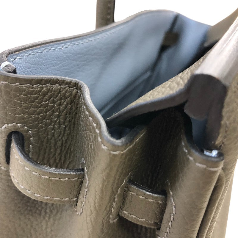 エルメス HERMES バーキン25 ヴェルソ B刻 ヴェールマキ・ブループリュム ゴールド金具 トゴ レディース ハンドバッグ
