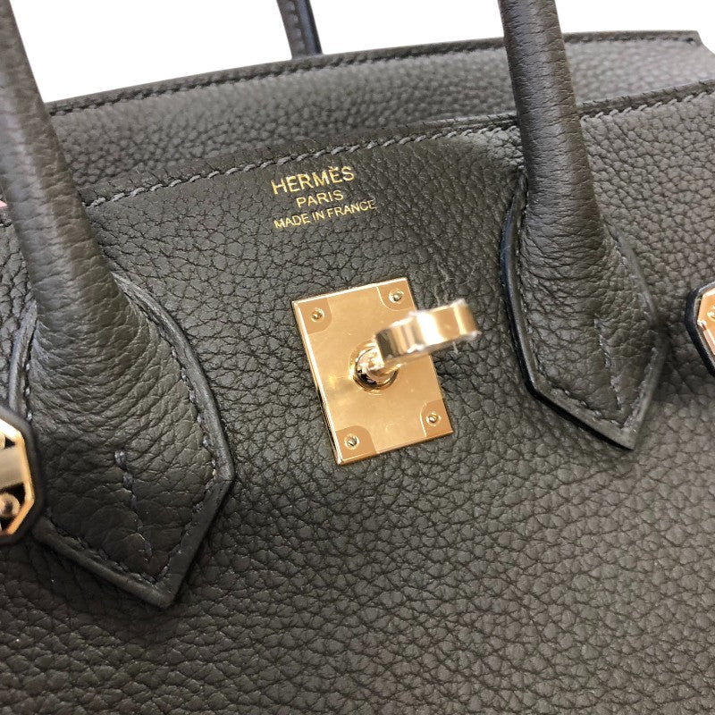 エルメス HERMES バーキン25 ヴェルソ B刻 ヴェールマキ・ブループリュム ゴールド金具 トゴ レディース ハンドバッグ