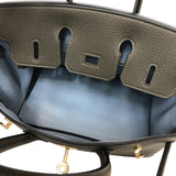 エルメス HERMES バーキン25 ヴェルソ B刻 ヴェールマキ・ブループリュム ゴールド金具 トゴ レディース ハンドバッグ