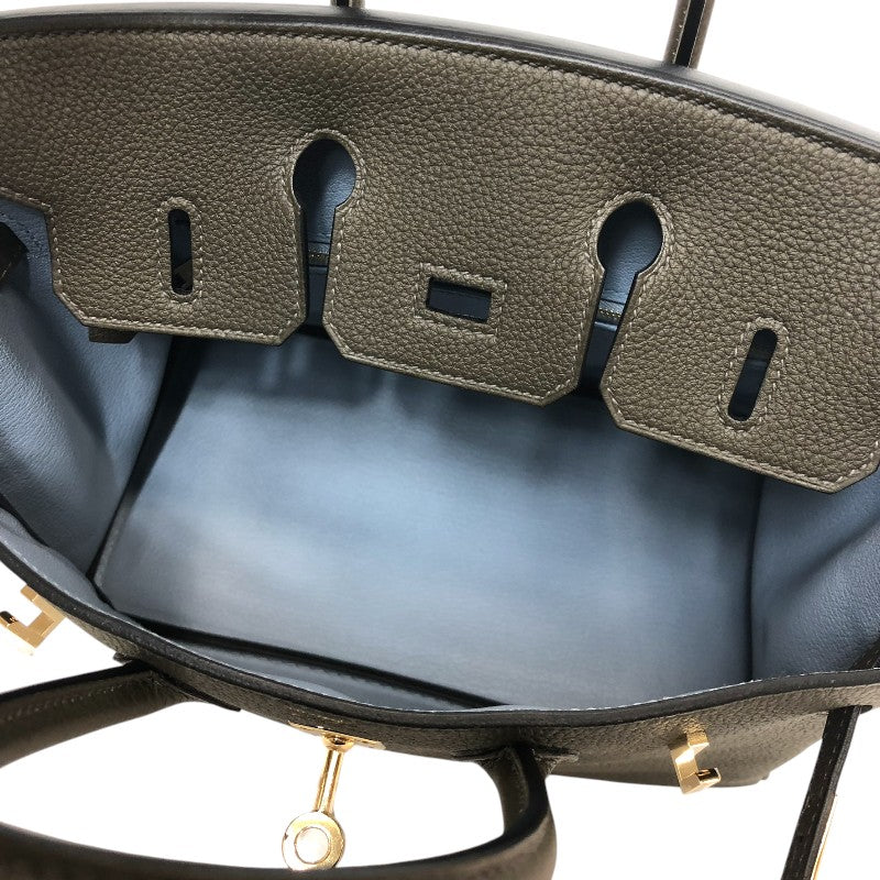 エルメス HERMES バーキン25 ヴェルソ B刻 ヴェールマキ・ブループリュム ゴールド金具 トゴ レディース ハンドバッグ