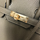 エルメス HERMES バーキン25 ヴェルソ B刻 ヴェールマキ・ブループリュム ゴールド金具 トゴ レディース ハンドバッグ