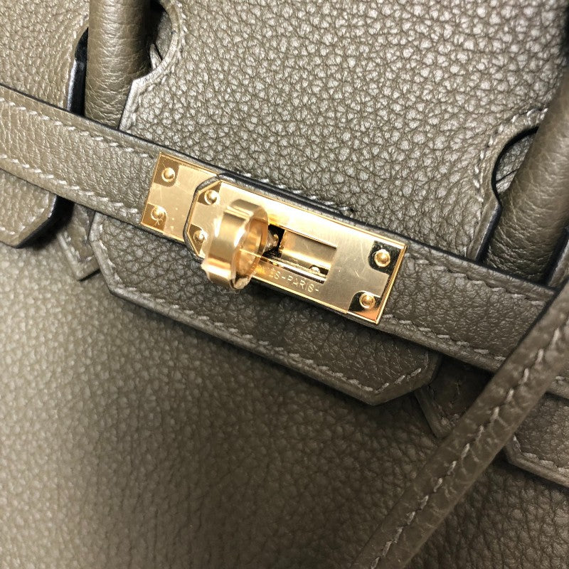 エルメス HERMES バーキン25 ヴェルソ B刻 ヴェールマキ・ブループリュム ゴールド金具 トゴ レディース ハンドバッグ