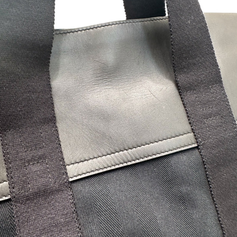 エルメス HERMES ヴァルパライソMM ブラック トワル・レザー ユニセックス ハンドバッグ
