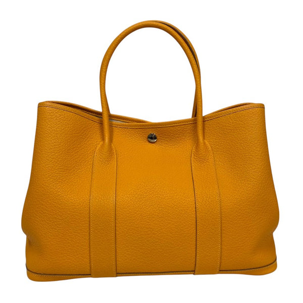 エルメス HERMES ガーデンパーティPM X刻 ムタード シルバー金具 ネゴンダ レディース トートバッグ