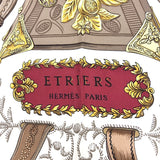 エルメス HERMES カレ90 ETRIERS レッド系 シルク100% レディース スカーフ