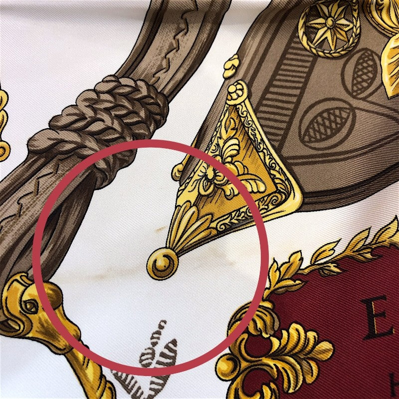 エルメス HERMES カレ90 ETRIERS レッド系 シルク100% レディース スカーフ