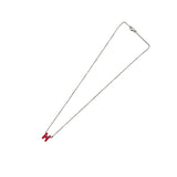 エルメス HERMES ポップアッシュミニネックレス フューシャ シルバー金具 メタル アクセサリー
