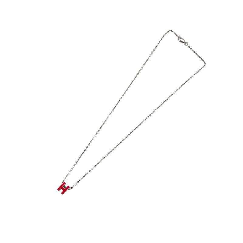エルメス HERMES ポップアッシュミニネックレス フューシャ シルバー金具 メタル アクセサリー