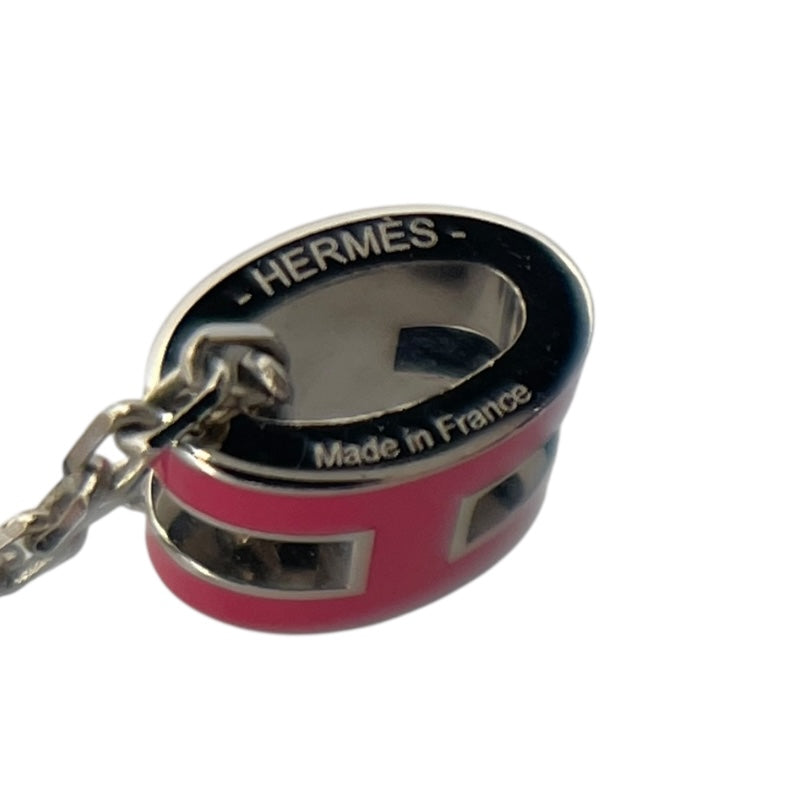 エルメス HERMES ポップアッシュミニネックレス フューシャ シルバー金具 メタル アクセサリー