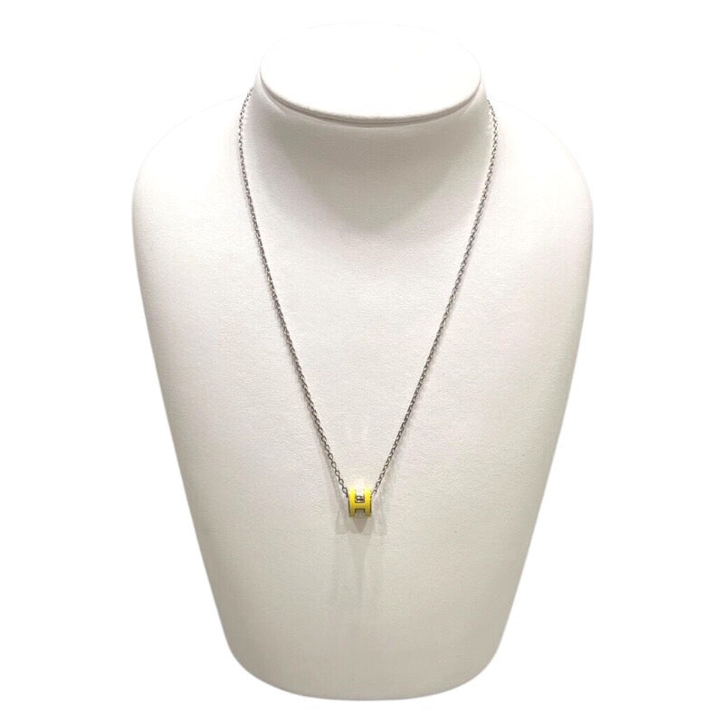 エルメス HERMES ポップアッシュミニネックレス ジョーヌ/SV メタル ジュエリー