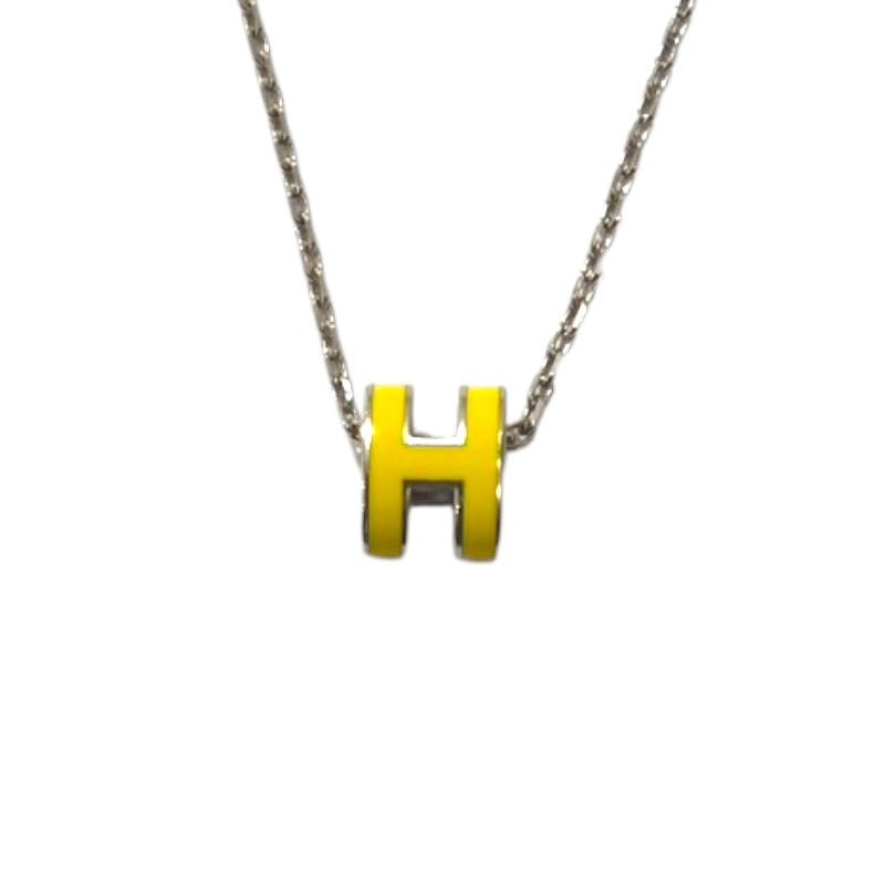 エルメス HERMES ポップアッシュミニネックレス ジョーヌ/SV メタル ジュエリー