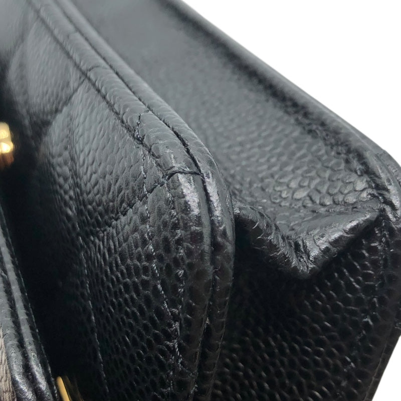 シャネル CHANEL マトラッセチェーンウォレット AP0250 ブラック・ゴールド金具 キャビア レディース ウォレットチェーン