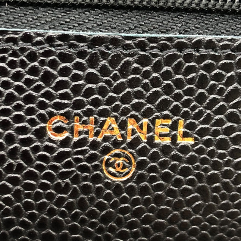 シャネル CHANEL マトラッセチェーンウォレット AP0250 ブラック・ゴールド金具 キャビア レディース ウォレットチェーン