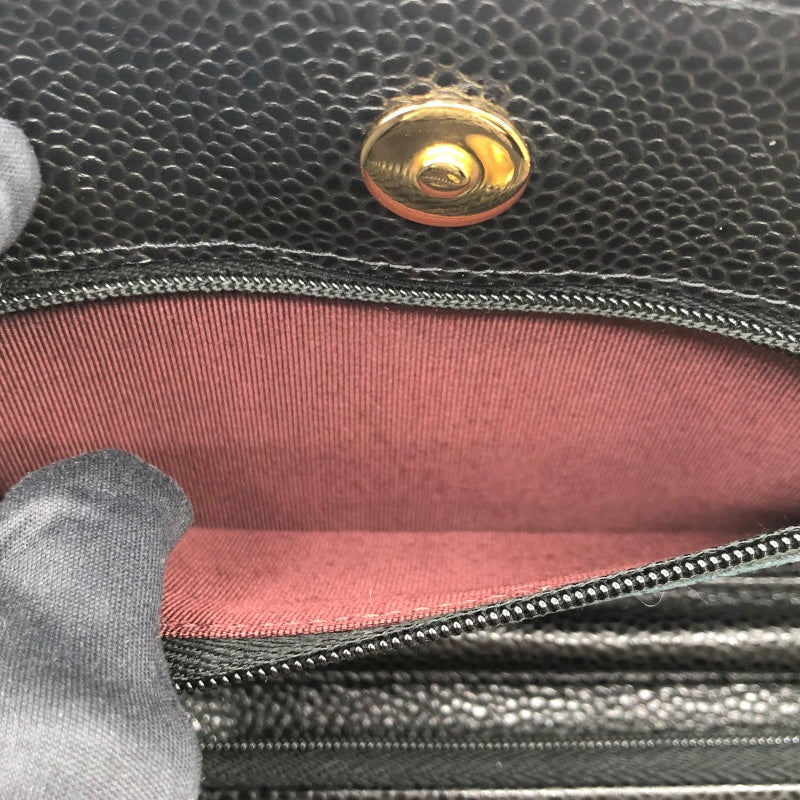 シャネル CHANEL マトラッセチェーンウォレット AP0250 ブラック・ゴールド金具 キャビア レディース ウォレットチェーン
