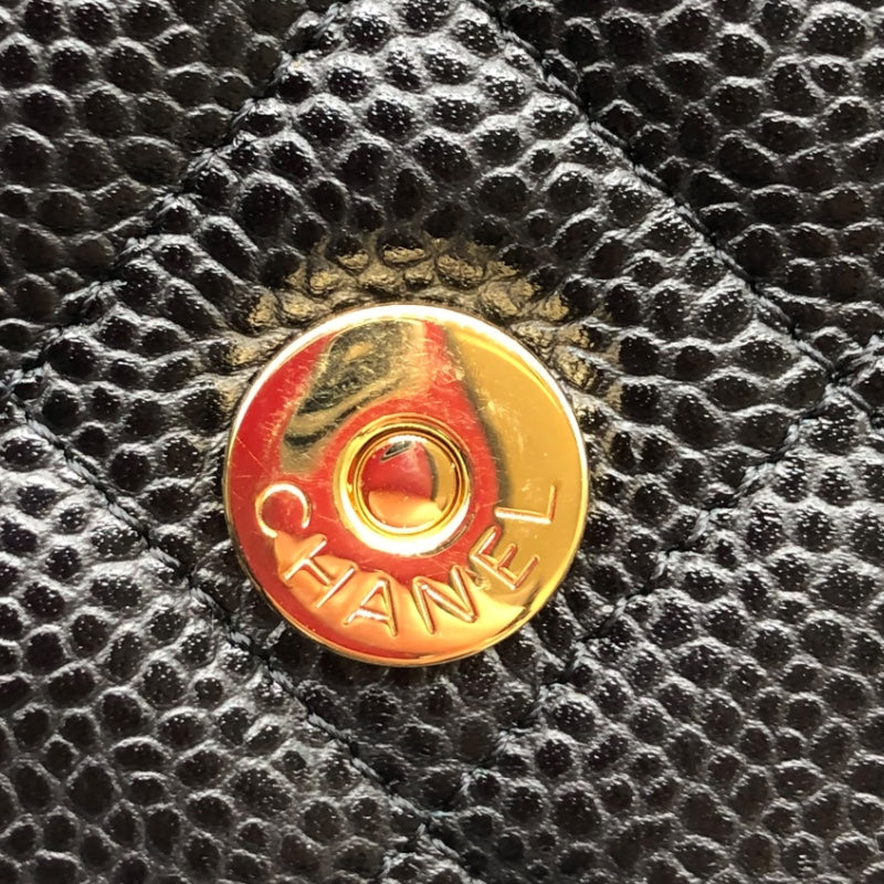 シャネル CHANEL マトラッセチェーンウォレット AP0250 ブラック・ゴールド金具 キャビア レディース ウォレットチェーン