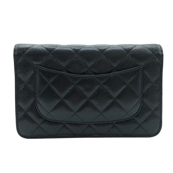シャネル CHANEL マトラッセチェーンウォレット AP0250 ブラック・ゴールド金具 キャビア レディース ウォレットチェーン