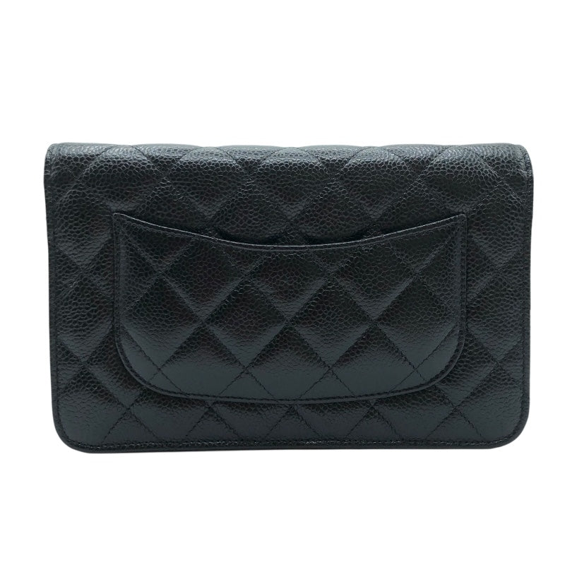 シャネル CHANEL マトラッセチェーンウォレット AP0250 ブラック・ゴールド金具 キャビア レディース ウォレットチェーン