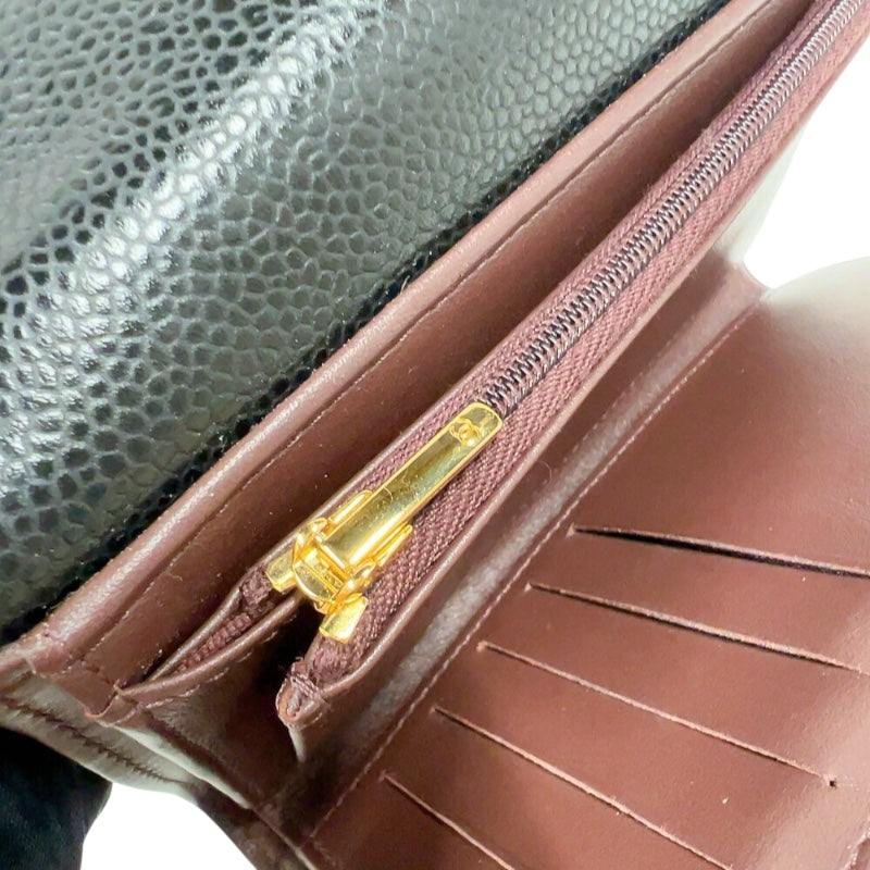 シャネル CHANEL タイムレス クラシック ミディアムウォレット AP0232 ブラック ゴールド金具 キャビアスキン レディース 三つ折り財布