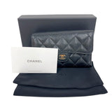 シャネル CHANEL タイムレス クラシック ミディアムウォレット AP0232 ブラック ゴールド金具 キャビアスキン レディース 三つ折り財布