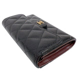 シャネル CHANEL タイムレス クラシック ミディアムウォレット AP0232 ブラック ゴールド金具 キャビアスキン レディース 三つ折り財布
