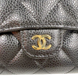 シャネル CHANEL タイムレス クラシック ミディアムウォレット AP0232 ブラック ゴールド金具 キャビアスキン レディース 三つ折り財布