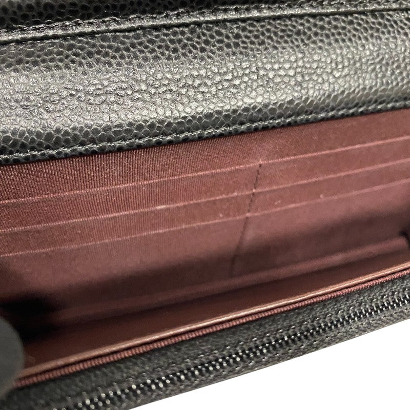 シャネル CHANEL マトラッセ チェーンウォレット A33814 27番台 ブラック ゴールド金具 キャビアスキン レディース ショルダーバッグ