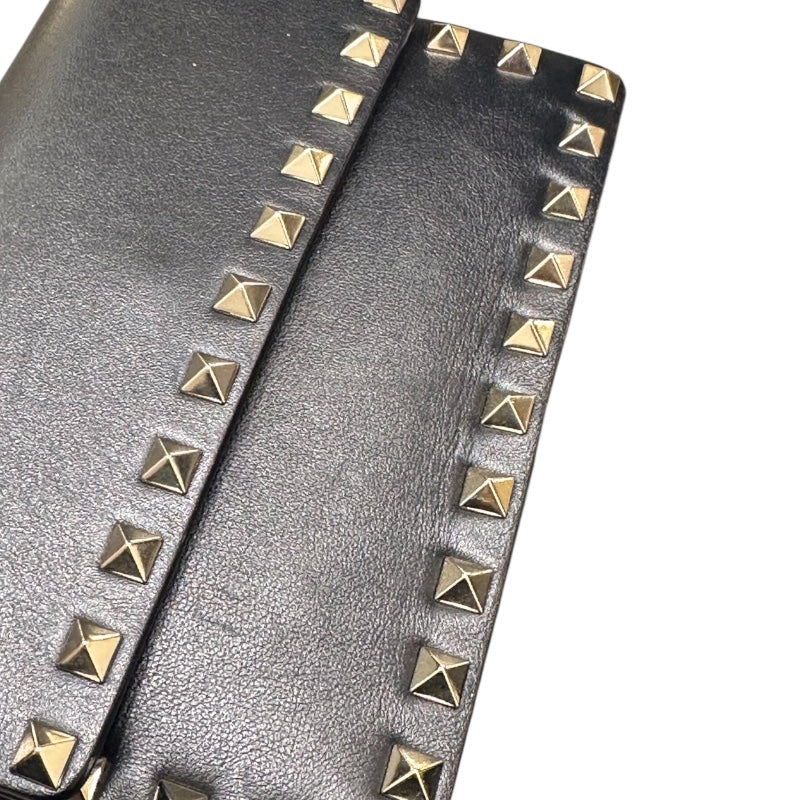 ヴァレンティノ VALENTINO ロックスタッズ　ショルダーウォレット ブラック レザー レディース ショルダーバッグ