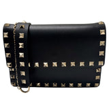 ヴァレンティノ VALENTINO ロックスタッズ　ショルダーウォレット ブラック レザー レディース ショルダーバッグ