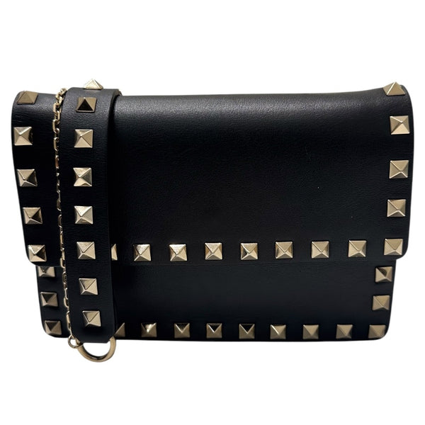 ヴァレンティノ VALENTINO ロックスタッズ　ショルダーウォレット ブラック レザー レディース ショルダーバッグ