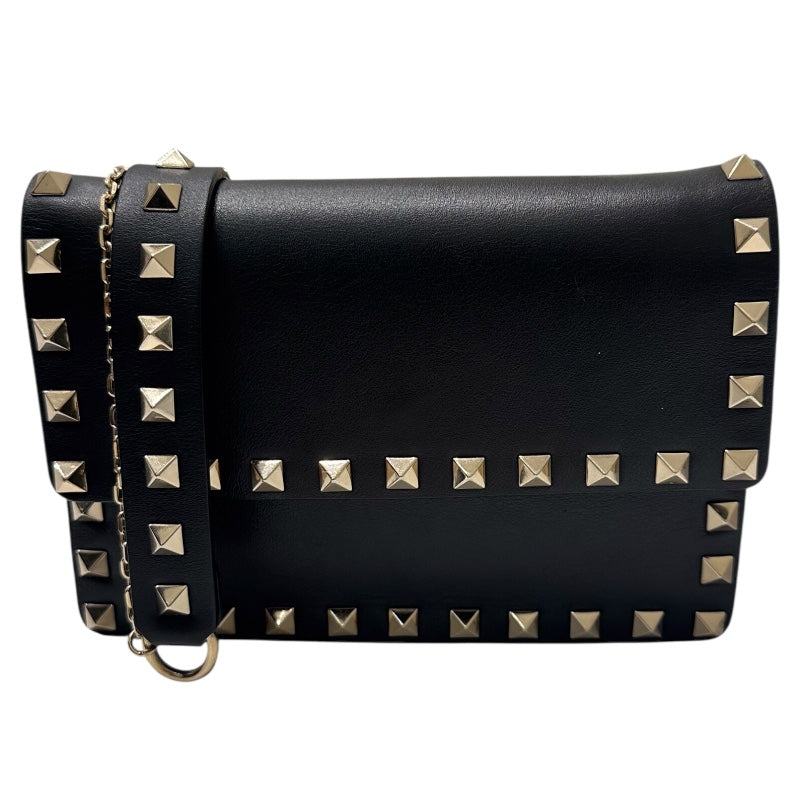 ヴァレンティノ VALENTINO ロックスタッズ　ショルダーウォレット ブラック レザー レディース ショルダーバッグ