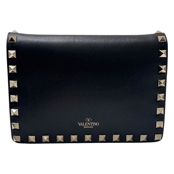 ヴァレンティノ VALENTINO ロックスタッズ　ショルダーウォレット ブラック レザー レディース ショルダーバッグ
