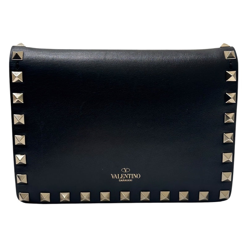ヴァレンティノ VALENTINO ロックスタッズ　ショルダーウォレット ブラック レザー レディース ショルダーバッグ