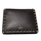 ヴァレンティノ VALENTINO ロックスタッズ　ショルダーウォレット ブラック レザー レディース ショルダーバッグ