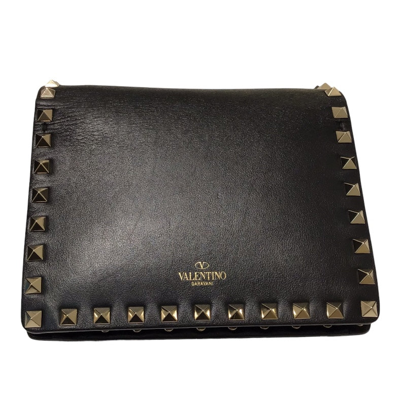 ヴァレンティノ VALENTINO ロックスタッズ　ショルダーウォレット ブラック レザー レディース ショルダーバッグ