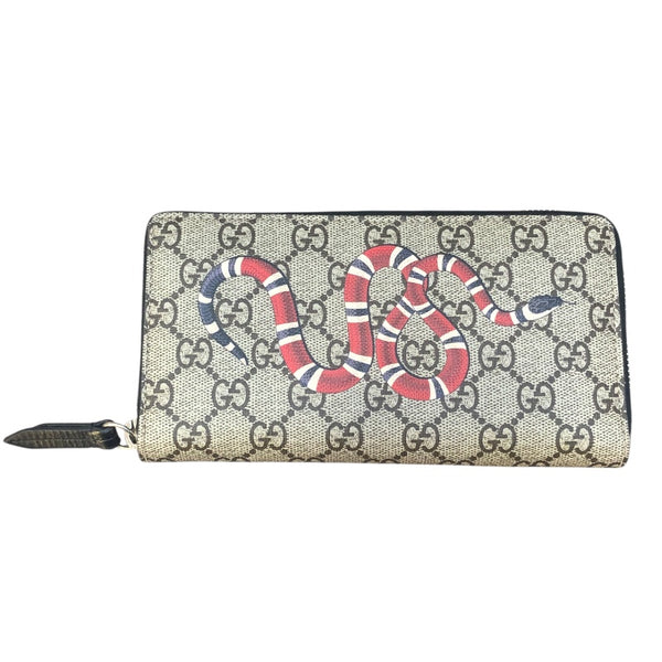 グッチ GUCCI ラウンドファスナーウォレット 451273 ブラウン GGスプリーム ユニセックス 長財布