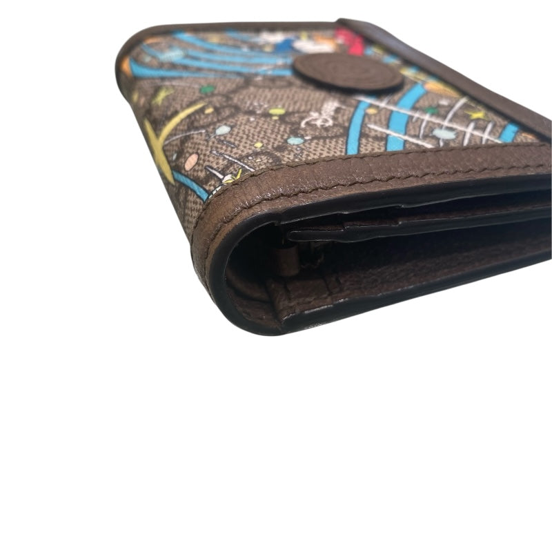 グッチ GUCCI コンパクトウォレット ディズニーコラボ 648121 ブラウン GGスプリーム レディース 二つ折り財布