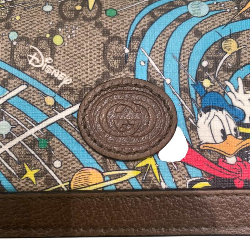 グッチ GUCCI コンパクトウォレット ディズニーコラボ 648121 ブラウン GGスプリーム レディース 二つ折り財布