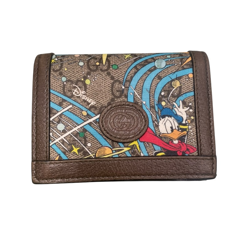 グッチ GUCCI コンパクトウォレット ディズニーコラボ 648121 ブラウン GGスプリーム レディース 二つ折り財布