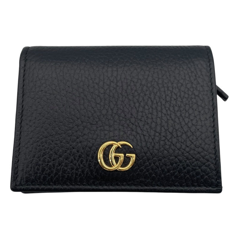 グッチ GUCCI ダブルGカードケース ウォレット 456126 ブラック レザー ユニセックス カードケース