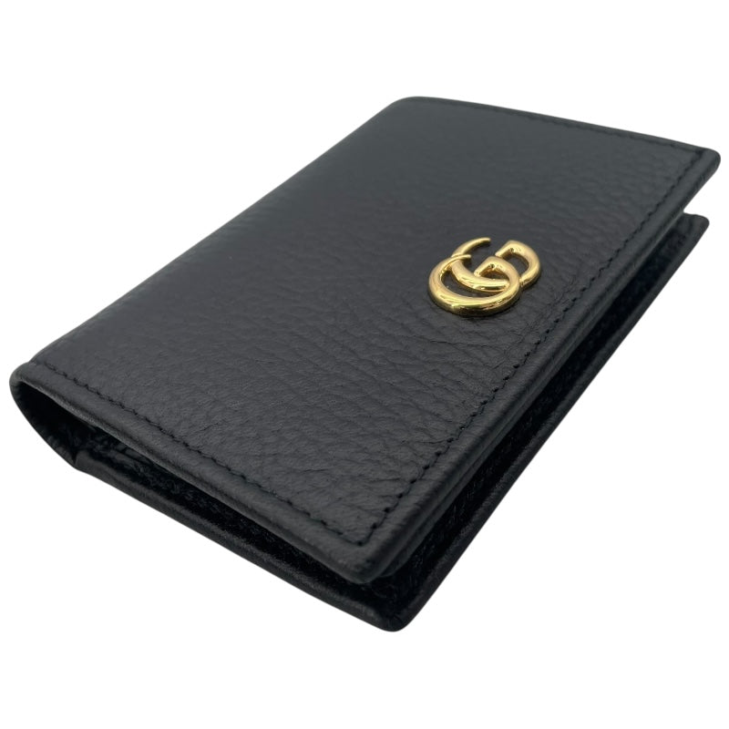 【グッチ】ダブルGカードケース ウォレット☆レザーロゴ456126 グッチ GUCCI ダブルGカードケース ウォレット 456126 ブラック