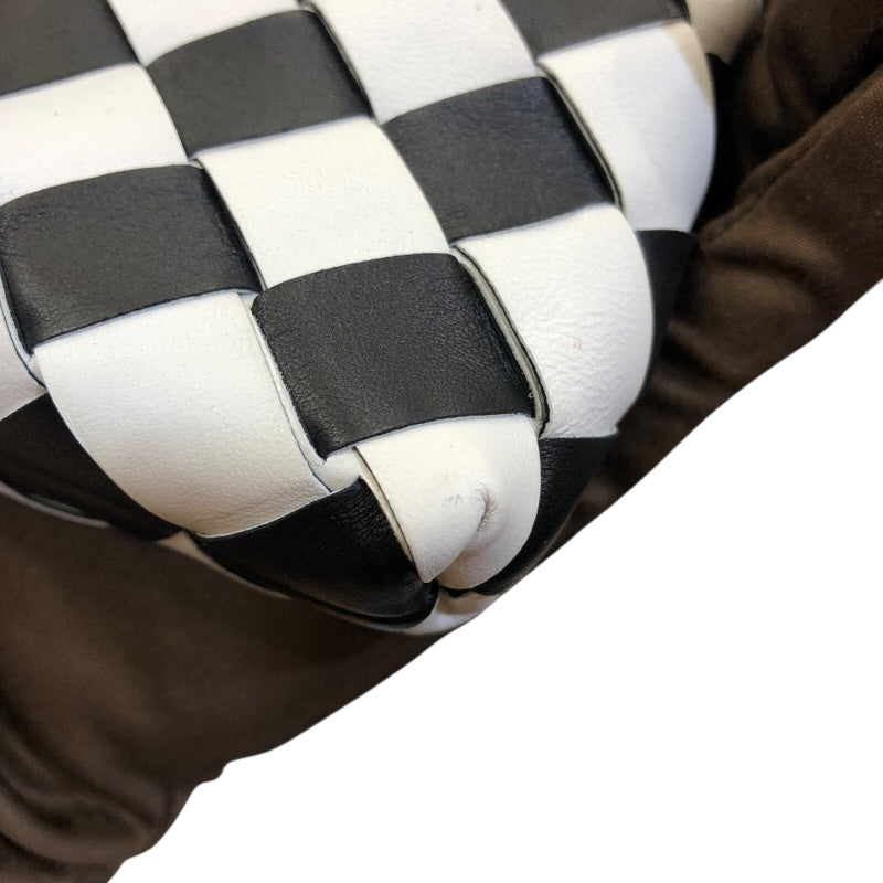 ボッテガ・ヴェネタ BOTTEGA VENETA バッグチャーム ブラック・ホワイト レザー ユニセックス チャーム