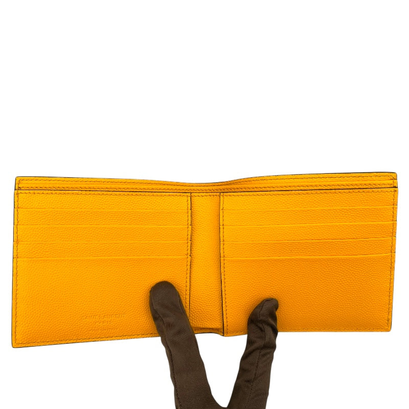 サンローラン SAINT LAURENT コンパクトウォレット 396307 イエロー レザー メンズ 二つ折り財布