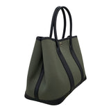 エルメス HERMES ガーデンパーティTPM B刻 カーキ×ブラック シルバー金具 トワル レディース トートバッグ