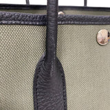 エルメス HERMES ガーデンパーティTPM B刻 カーキ×ブラック シルバー金具 トワル レディース トートバッグ