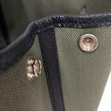 エルメス HERMES ガーデンパーティTPM B刻 カーキ×ブラック シルバー金具 トワル レディース トートバッグ