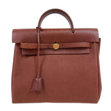 エルメス HERMES エールバックサックアドPM □E刻印　（2001年製造） ブラウン　ゴールド金具 トワル/ヴァッシュハンター レディース リュック・デイパック